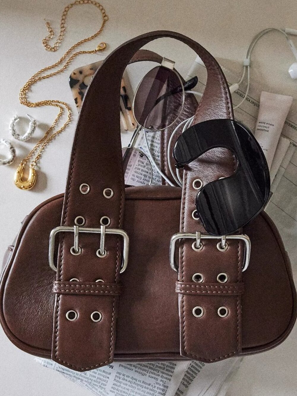 Free People Say Yes Leather Mini Bag - Espresso